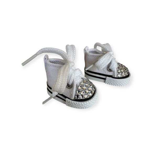 NWOB White Bedazzled Rhinestone Sneakers for your Labubu - Picture 5 of 6